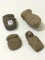 Lot of 4 Axe Stones (2 1/2 X 3 1/4, 3 X 4,