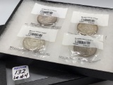 Lot of 4 UNC 1921 Morgan Silver Dollars in
