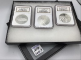 Lot of 3 UNC One Dollar Coins by NGC  Including