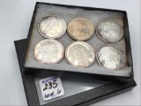 Lot of 6 1 Troy OZ .999 Fine Silver Rounds