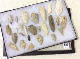Collection of Approx. 26 Various Old Arrowheads