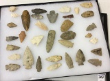Collection of Approx. 34 Various Old Arrowheads