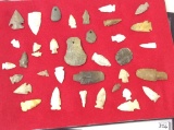 Collection of Approx. 36 Various Old Arrowheads