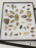 Collection of Approx. 36 Various Old Arrowheads