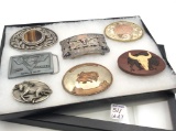 Lot of 7 Various Belt Buckles Including