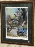 Professionally Framed Signed Duck Print-1996