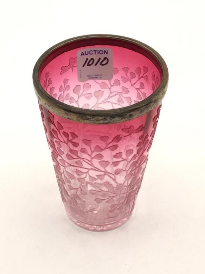 Intricate Design Clear to Cranberry Tumbler