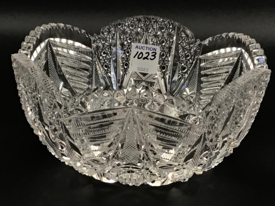 Beautiful Heavy Cut Glass Bowl