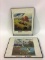 Lot of 2 Framed Dry-Plates (1-Hunting Scene