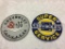 Lot of 2 Contemp. Round Porcelain Adv. Signs