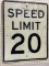 Metal Speed Limit 20 Sign