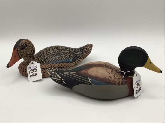 Pair of 1/3rd Size Mallards by J. Rinker
