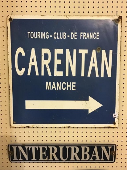 Lot of 2 Older Porcelain Signs Including