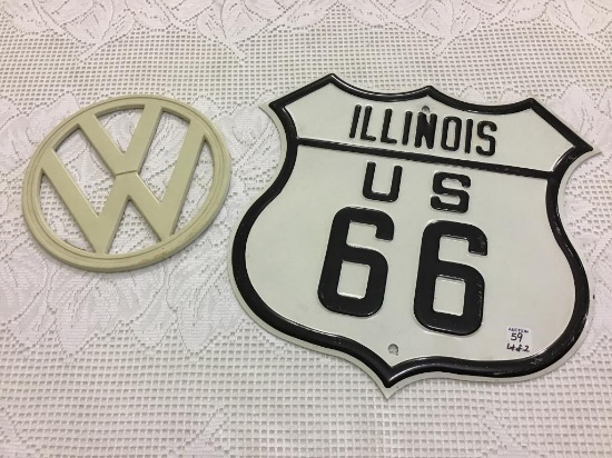Lot of 2 Signs Including Porcelain Illinois US