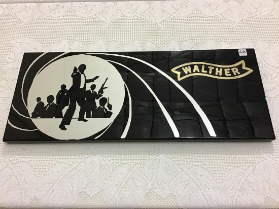 Walther Porcelain Sign w/ Dbl Hinge (30 X 12)