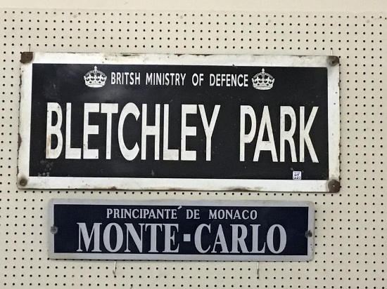 Lot of 2 Vintage Porcelain Signs Including