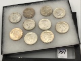 Collection of 10 Silver Peace Dollars