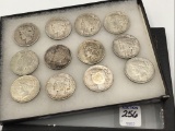 Collection of 12 Silver Peace Dollars Including