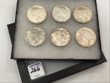 Collection of 6 Silver Peace Dollars Including