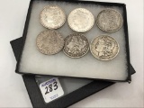 Collection of 6 Morgan Silver Dollars Including