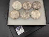 Collection of 6 Morgan Silver Dollars Including