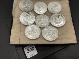 Collection of 8 Engelhard One Troy Ounce