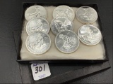 Collection of 8 Engelhard One Troy Ounce