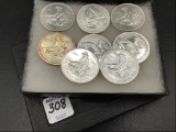 Collection of 8 Engelhard One Troy Ounce