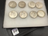 Collection of 8-1921 Morgan Silver Dollars