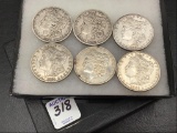 Collection of 6 Morgan Silver Dollars Including