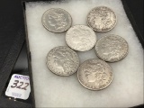 Collection of 6 Morgan Silver Dollars Including