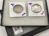 Lot of 2 Barber Half Dollars-1893-O &