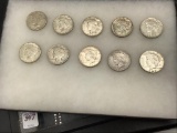 Collection of 10 Peace Dollars Including