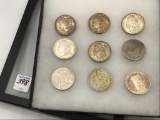 Collection of 9 Morgan Silver Dollars Including