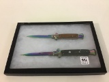 Lot of 2 Contemp. Push Button Knives-Made in China