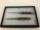 Lot of 2 Contemp. Push Button Knives-Made in China