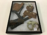 Leather Holster Belt w/ 2-Pairs of Smith & Wesson
