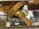 Group Includng Leather Tooled Belt Holster,