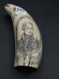 Scrimshaw Piece w/ Ship H.M.S. Victory w/ Horatio