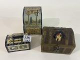 Lot of 3 Sm. Vintage Banks Including Cash Register
