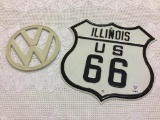 Lot of 2 Signs Including Porcelain Illinois US