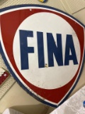 Very Lg. FINA Porcelain Dbl Sided Sign