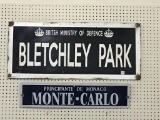 Lot of 2 Vintage Porcelain Signs Including