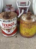 Lot of 4 Oil & Industrial Cans Including Texaco