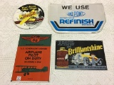 Lot of 4 Signs Including 3-Contemp. Porcelain