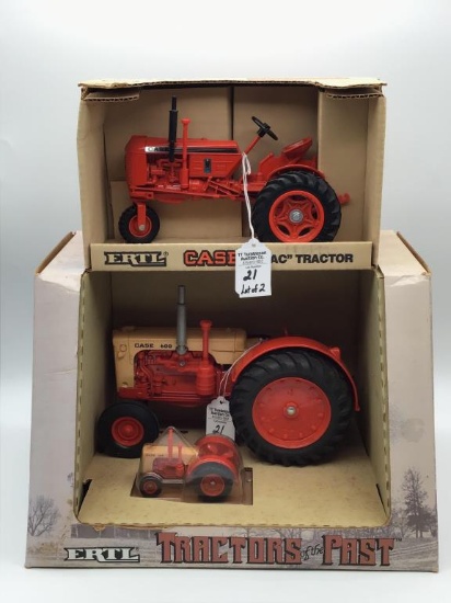 Lot of 2 Ertl 1/16th Scale Case Toy Tractors