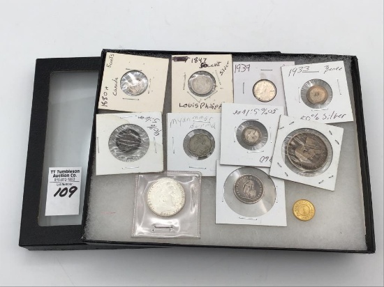 Collection of 11 Various Foreign Coins