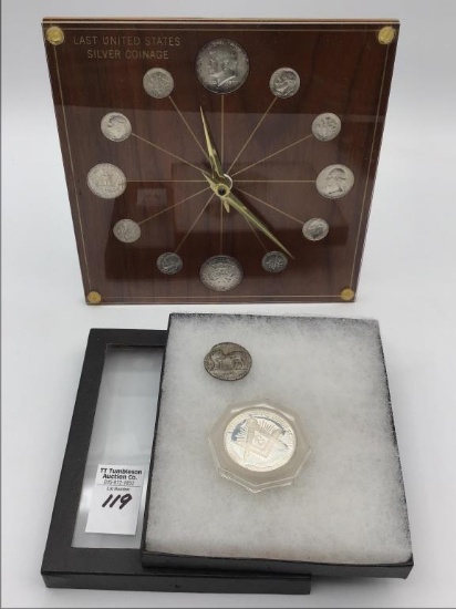 Last US Silver Coinage Clock, .International