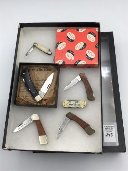 Group of 9 Various Folding Knives Including