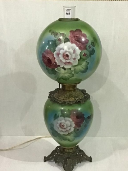 Electrified USA Floral Painted Banquet Lamp